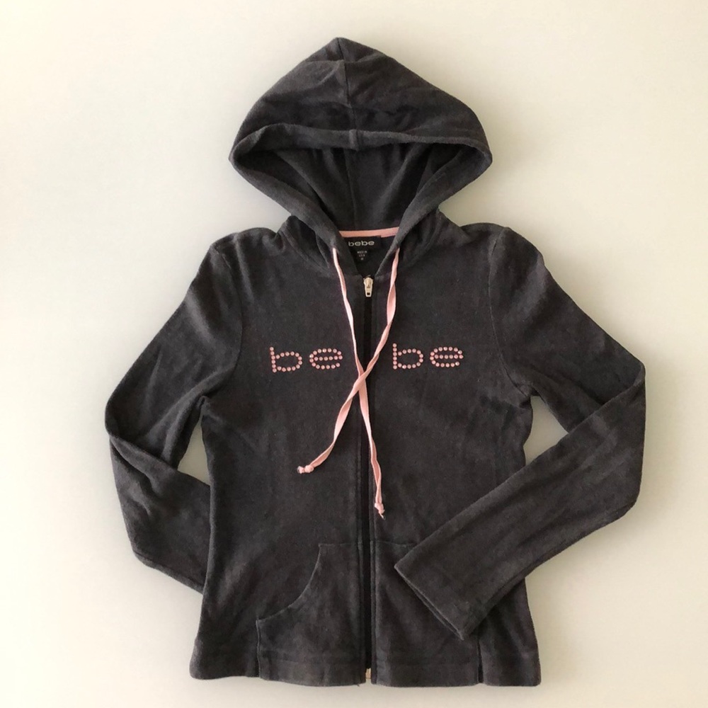 Bebe logo Rhinestones/Swarovski  hoodie Medium